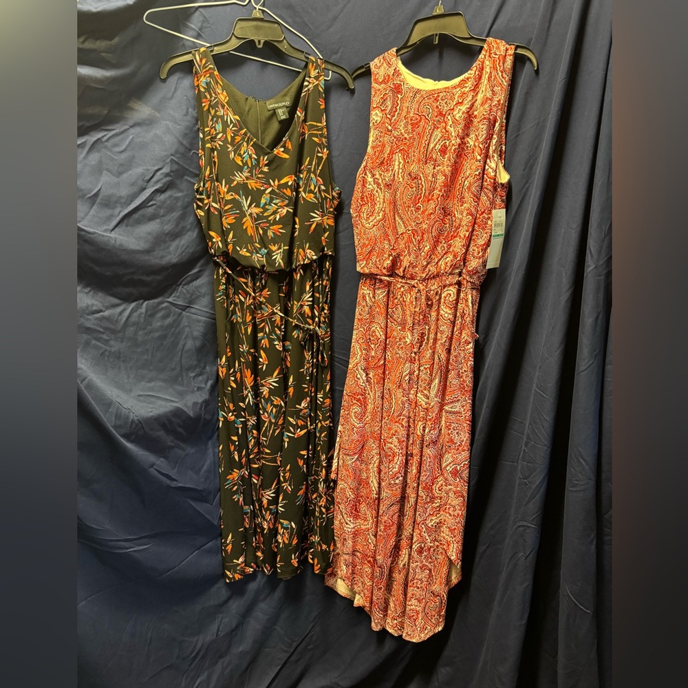 Lot of 2 Women’s one piece jumpsuit rompers. Size 16 XL wedding guest black, red